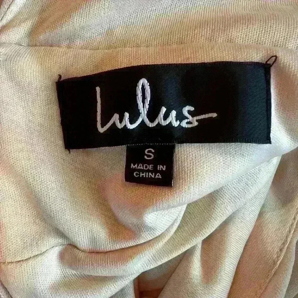 Lulu’s Heavenly Hues maxi dress small, champagne, wedding guest bridal NWT - Picture 9 of 9